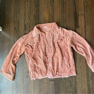 La Miel pink oversized corduroy jacket